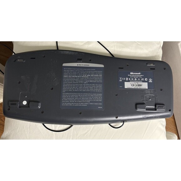 MICROSOFT Comfort Curve Ergonomic Keyboard 2000 v1.0 Wired Black Missing Feet - Picture 3 of 6